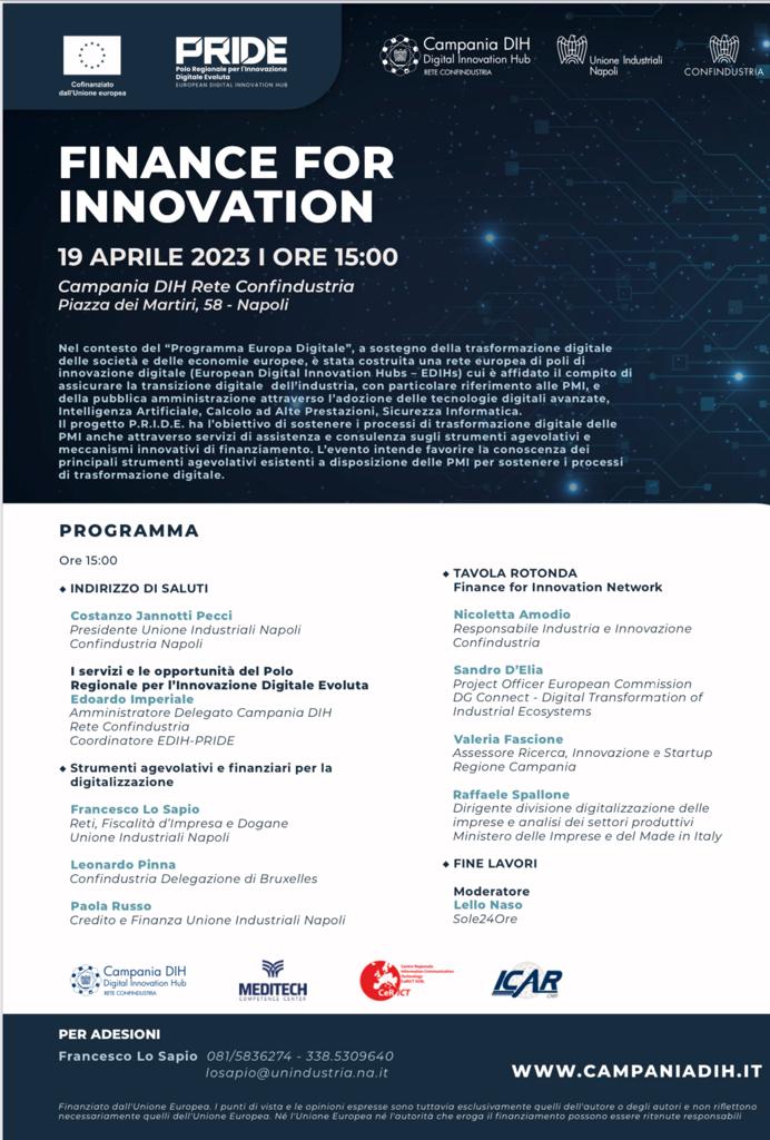 Save the Date Finance for Innovation 19 aprile 2023